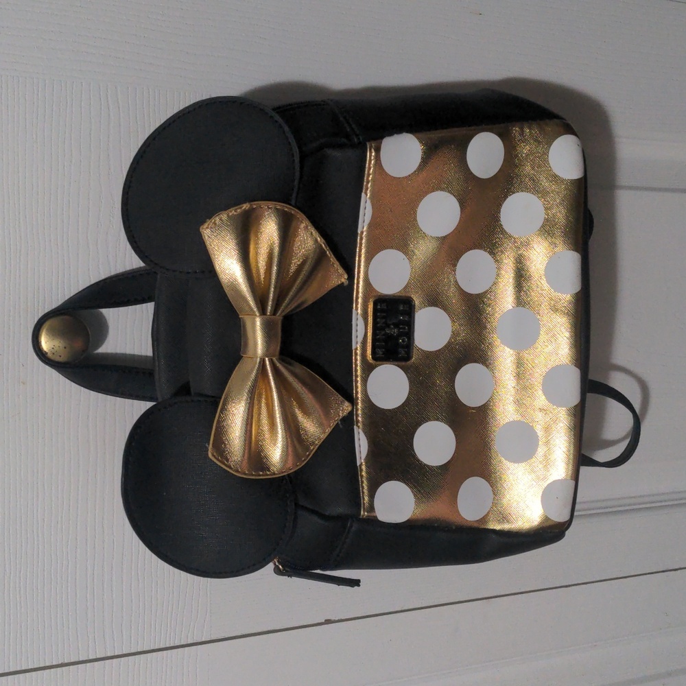 Disney Minnie Mouse Backpack Gold and Black
